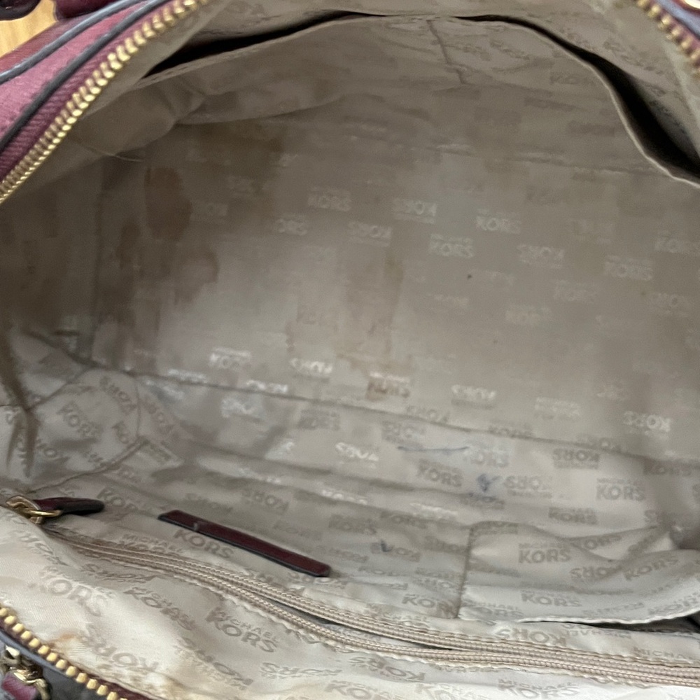 Michael Kors Burgundy 2 Way Satchel Bag EXCELLENT - Picture 4 of 4